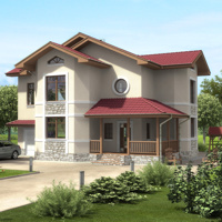 Проект коттеджа 71-16 — кирпич, 249.1 м²