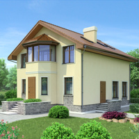 Проект коттеджа 71-18 — кирпич, 153.2 м²