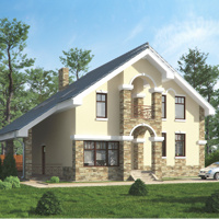 Проект коттеджа 71-21 — кирпич, 205.1 м²