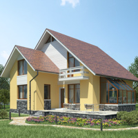 Проект коттеджа 71-25 — кирпич, 165.1 м²
