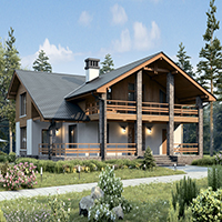 Проект коттеджа 73-59 — кирпич, 154.3 м²
